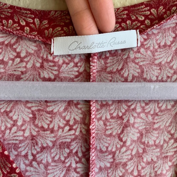 Long sleeve red mini dress waist wrap - Picture 3 of 3